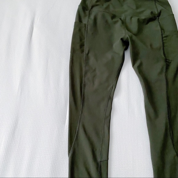 Green Fitness Leggings W/Mesh Insets - Picture 7 of 9